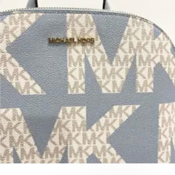 NWT $298 MICHAEL KORS CINDY LARGE GRAPHIC LOGO BACKPACK PALE BLUE MULTI - Picture 5 of 10